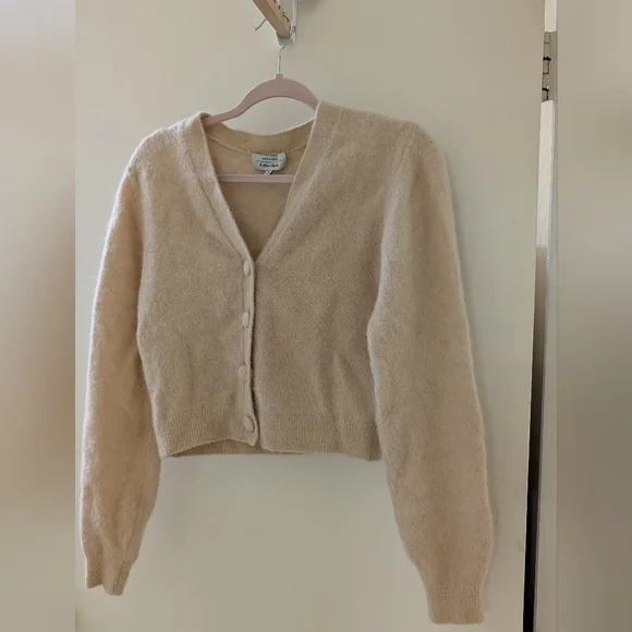 And Other Stories Oatmeal Cream Alpaca Wool Blend Cardigan Size XS - Picture 2 of 8